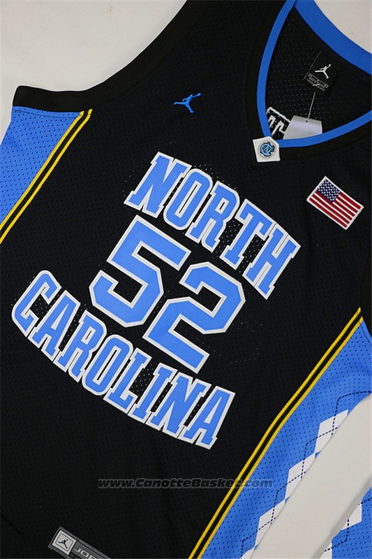 Maglia NCAA North Carolina Tar Heels James Worthy #52 Nero